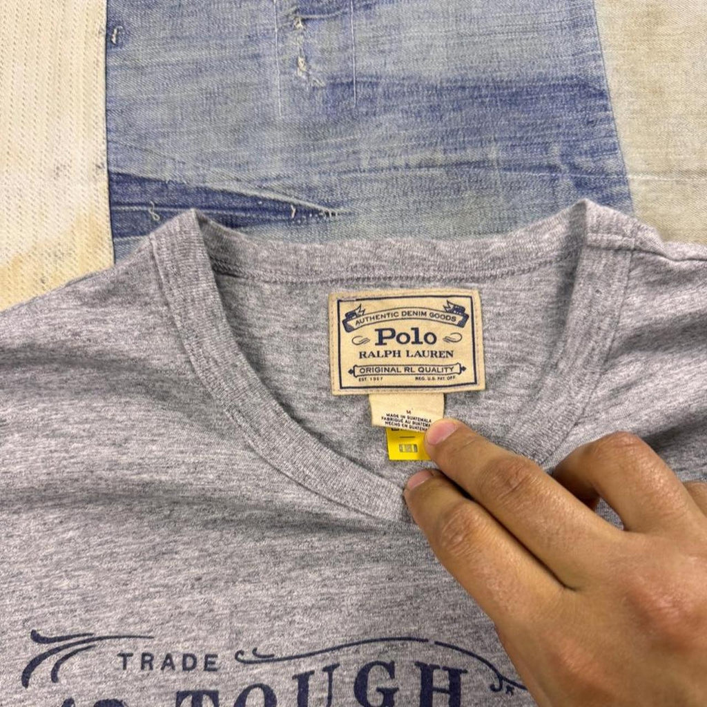 2000s Polo Ralph Lauren Denim Tough & Sturdy Graphic Tee | Large