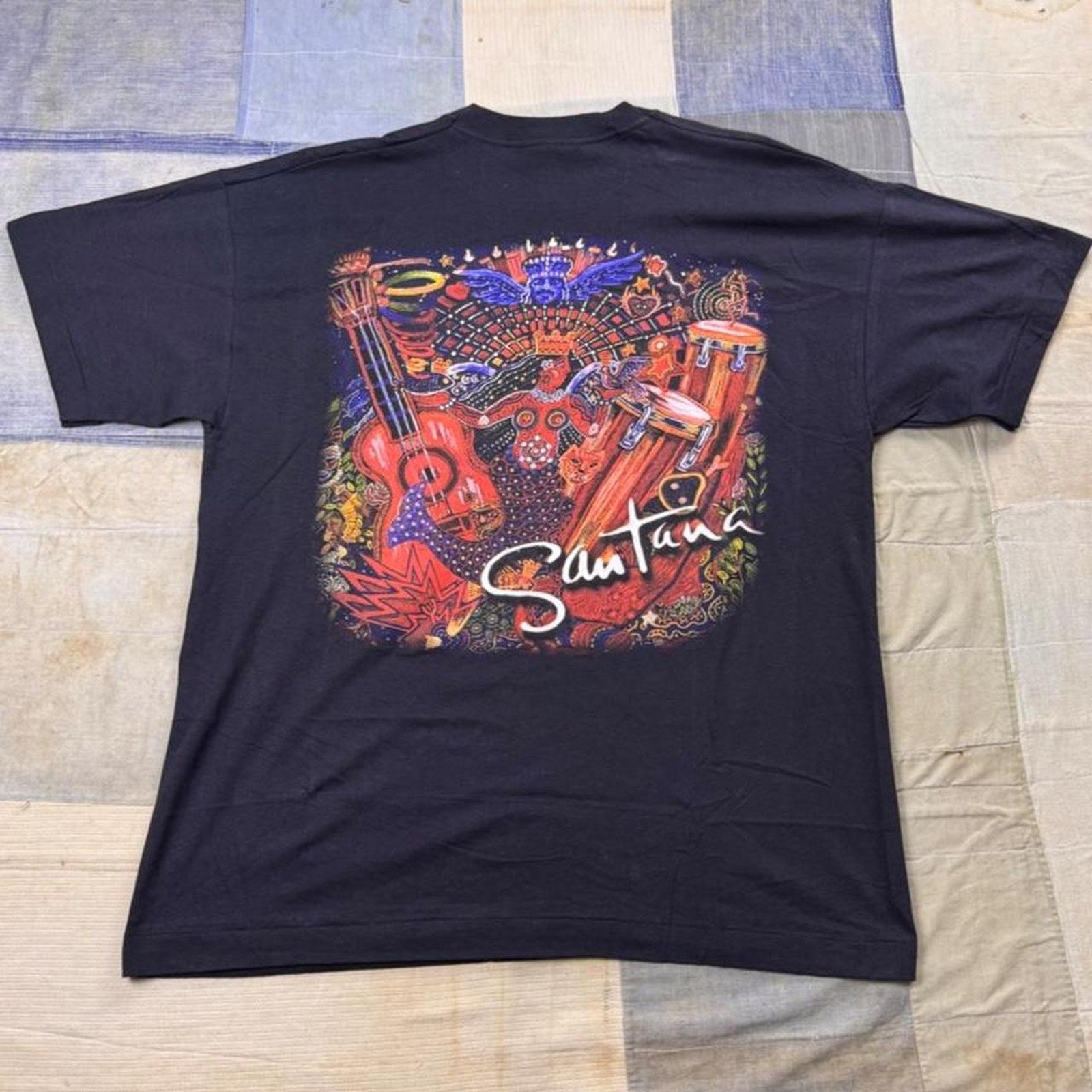 1990s Santana All Over Print Concert Band Tee | XL