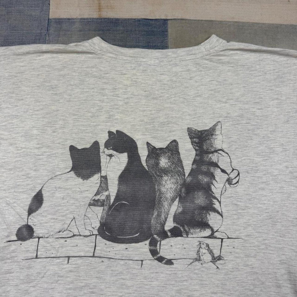 1990s Cats On A Wall Double Sided Tee | XL