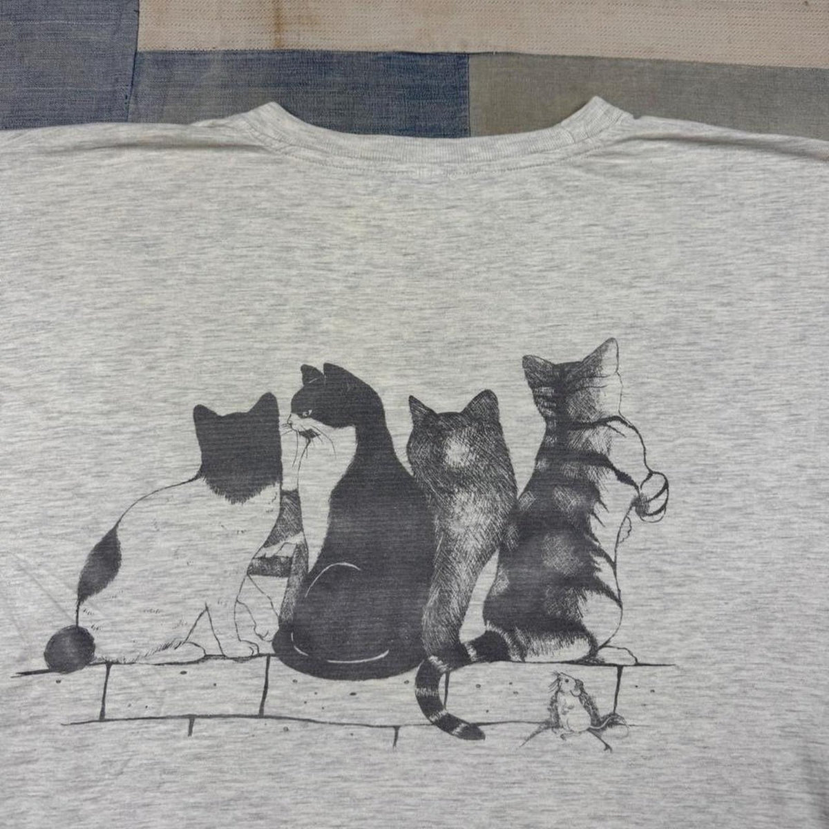 1990s Cats On A Wall Double Sided Tee | XL