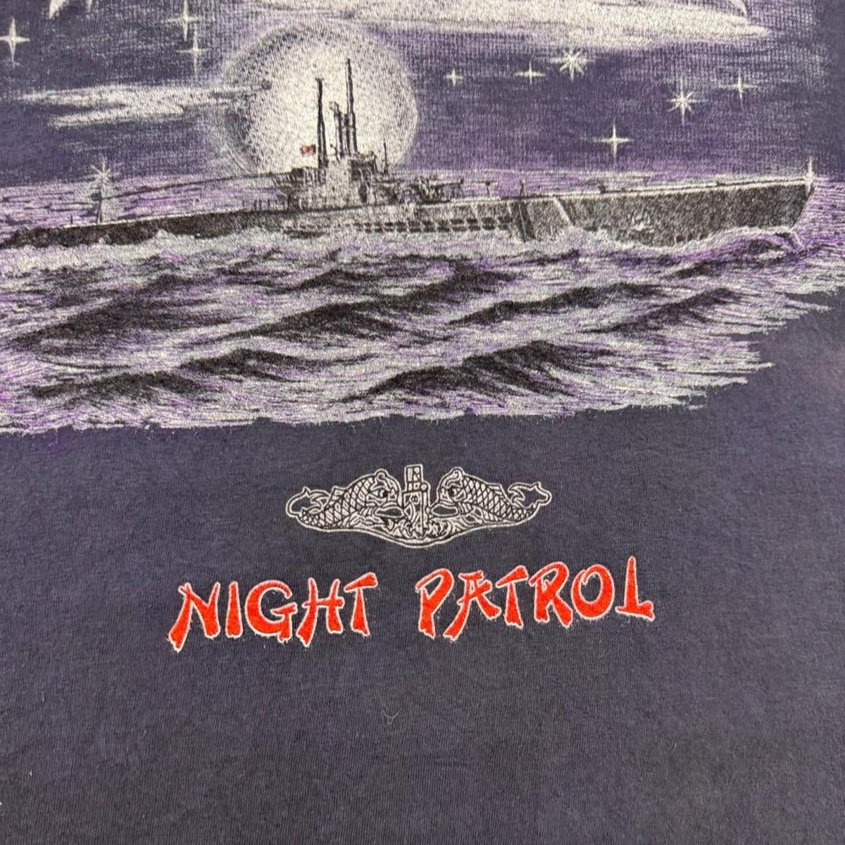 1990s US Navy Silent Service Night Patrol Submarine Tee | Medium