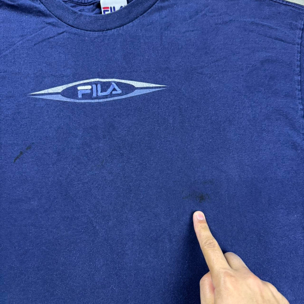 2000s Fila Embroidered navy blue Tee | XL