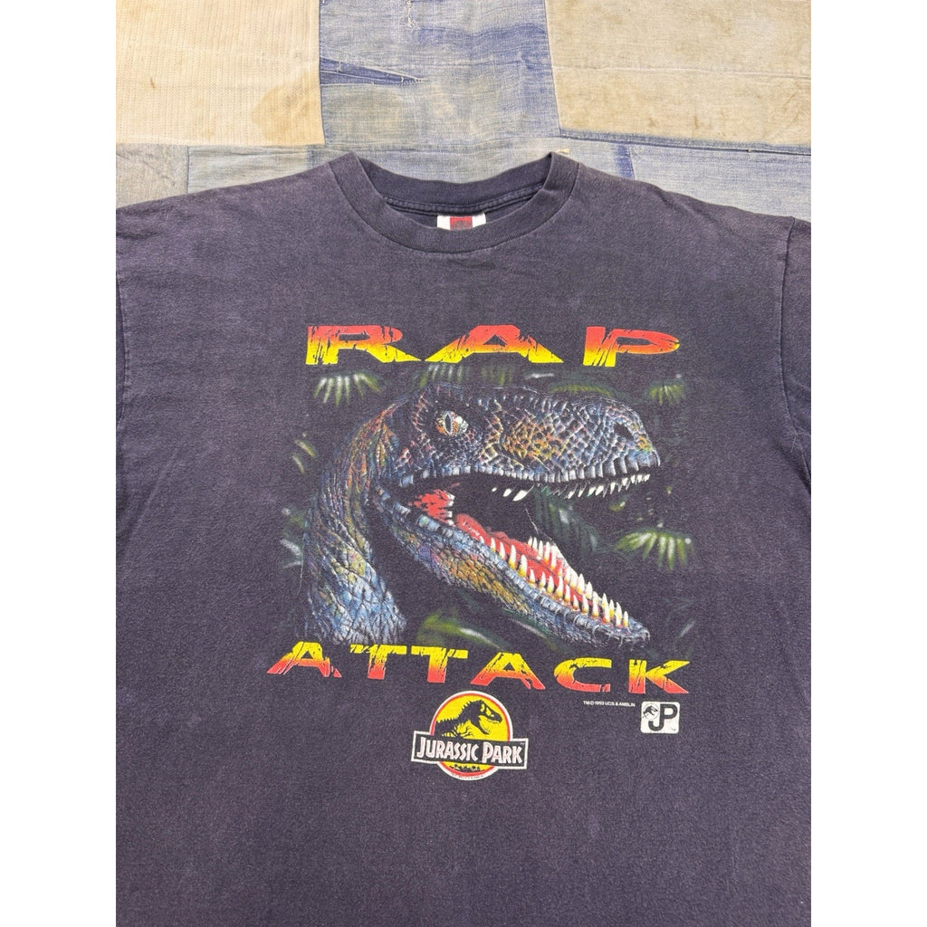 Jurassic Park Raptor Attack T Shirt 1993 Kingstree Textile XL Vintage USA Movie