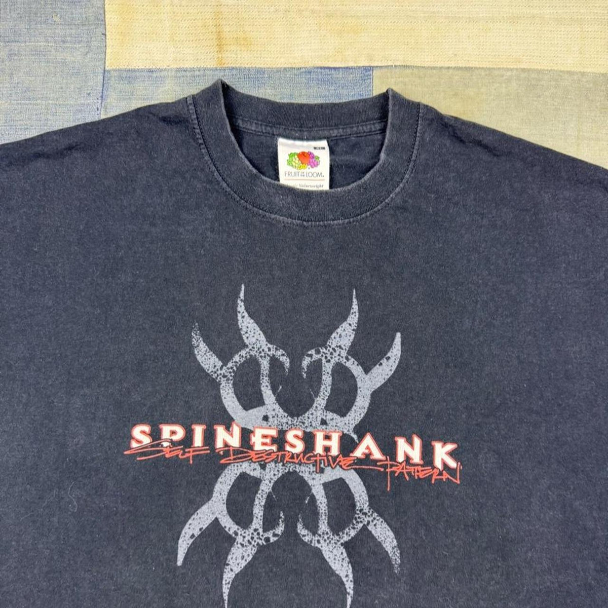 2000s Spineshank Self-Destructive Pattern Band Tee Black | XL