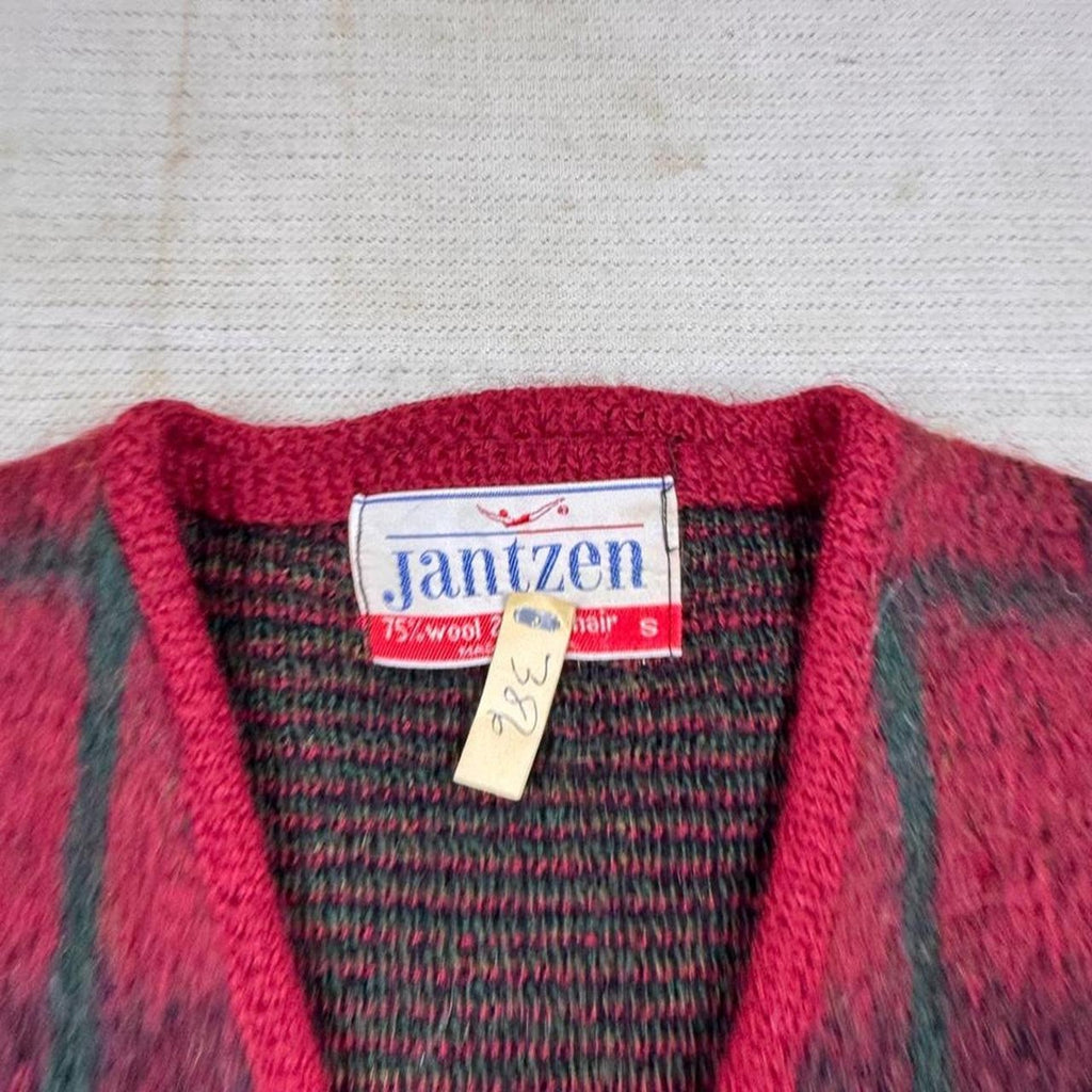 1960s Jantzen Plaid Mohair Cardigan | S