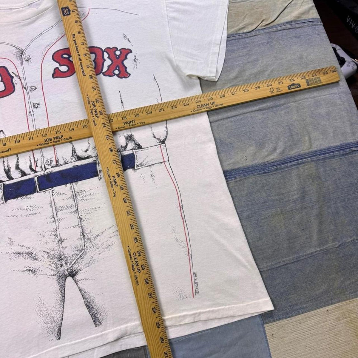 1990s Boston Red Sox 9 Faux Jersey All Over Print Tee | XL