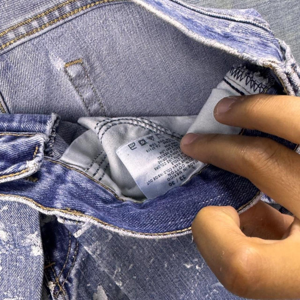 2000s Nautica Paint Splatter Distressed Denim Jeans | 34x29.5