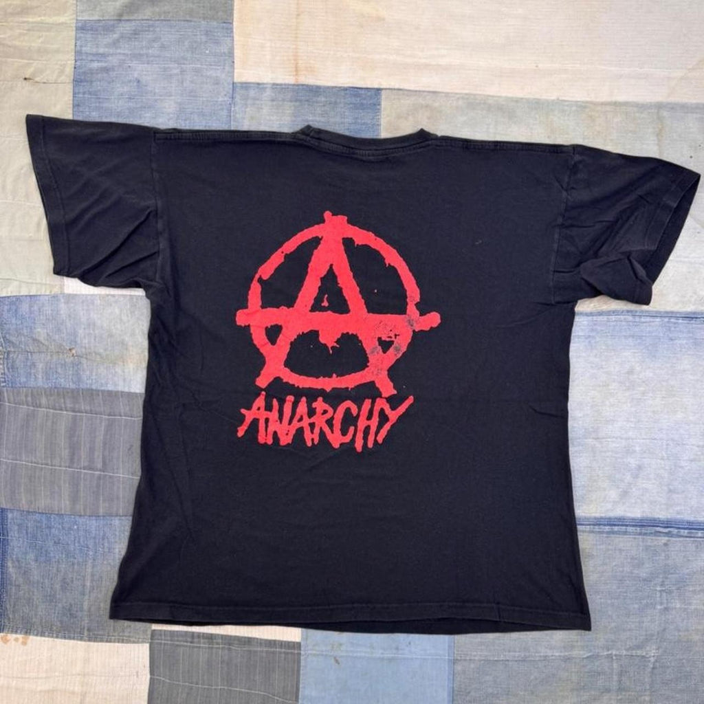 1990s Anarchy Symbol Punk Graphic Tee | XL