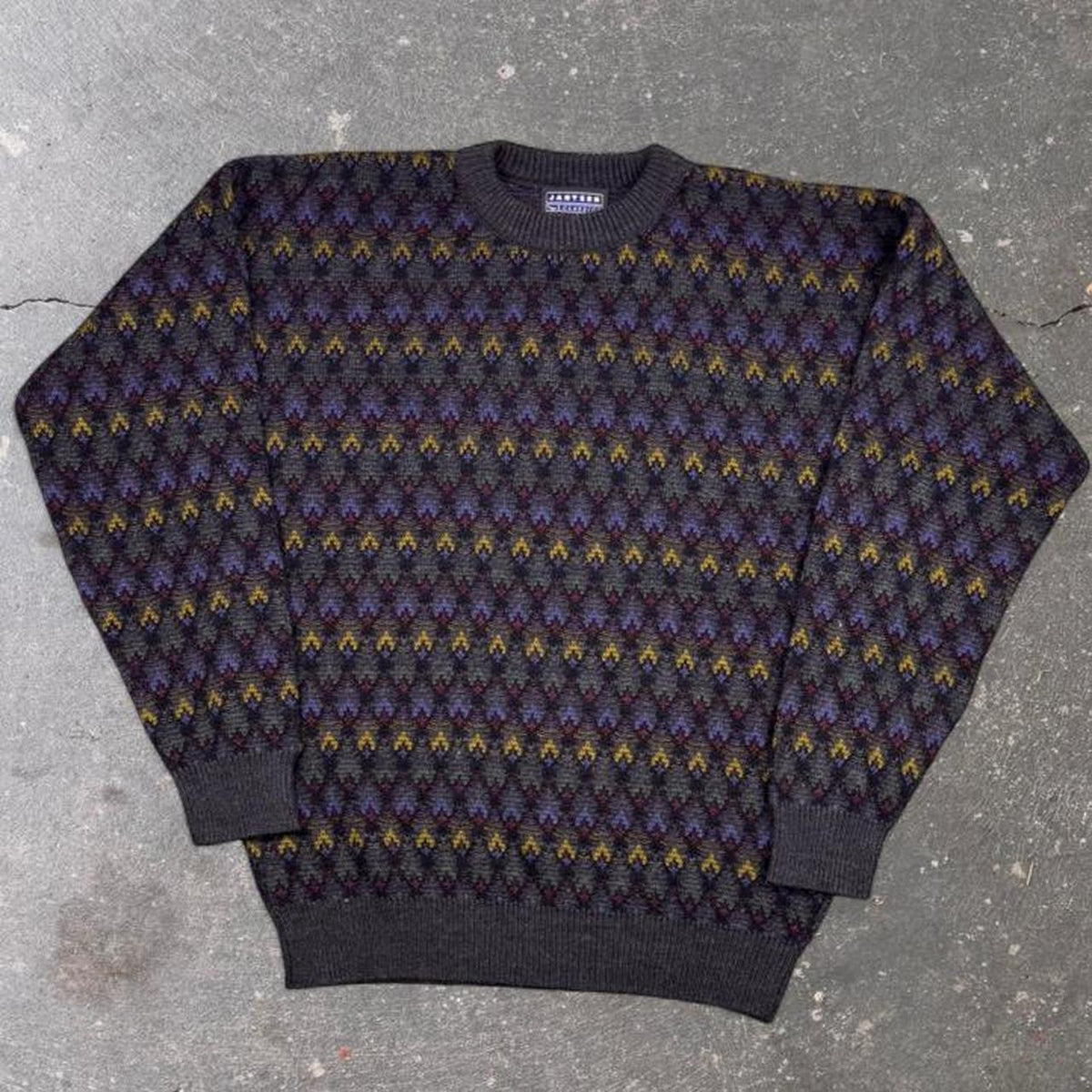 1990s Jantzen Classics Geometric Knit Grandpa Sweater | Large