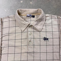 1990s Stüssy USA Made Windowpane Long Sleeve Polo | Women’s Medium