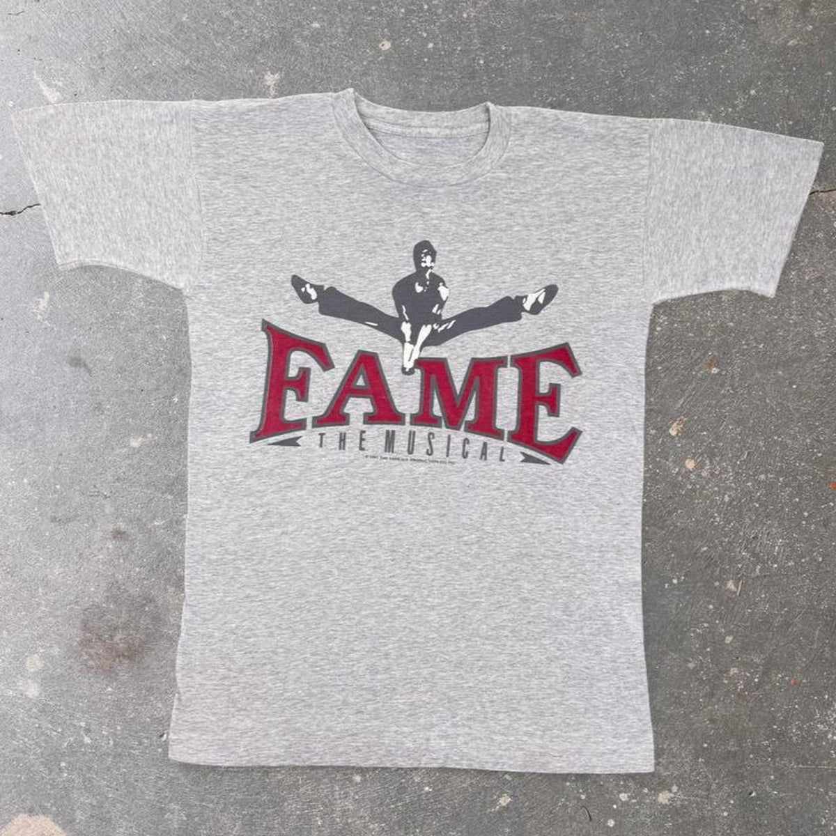1993 Fame The Musical Original Production Graphic Tee Gray Single Stitch | Medium