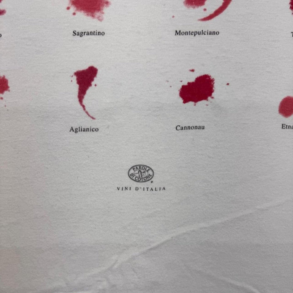 1990s Italian Wine Stain Chart Tee | L