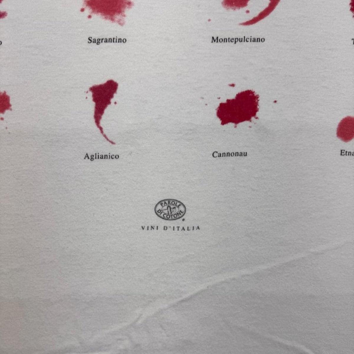 1990s Italian Wine Stain Chart Tee | L