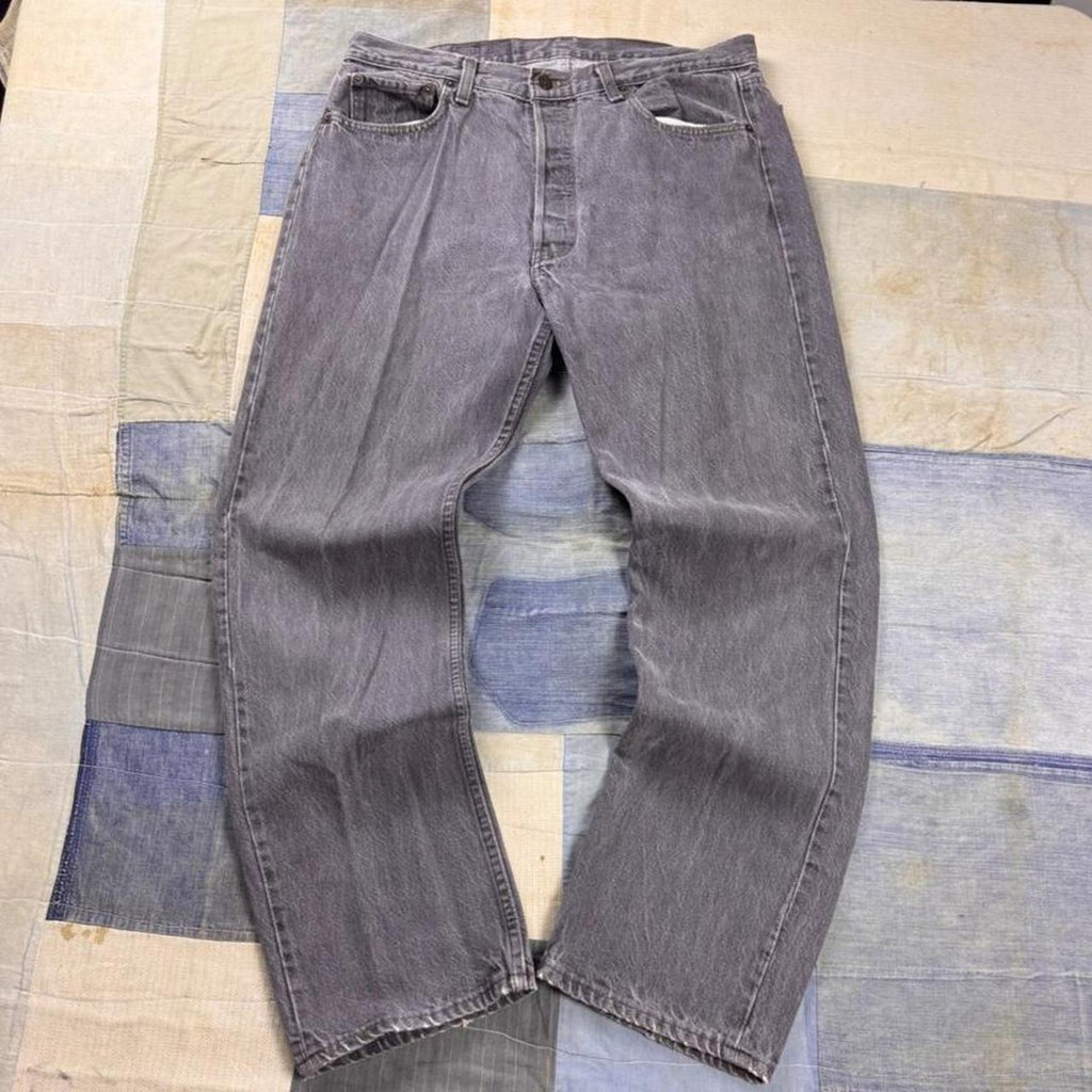1990s Levi’s 501 Faded Gray Denim Jeans | 34x30
