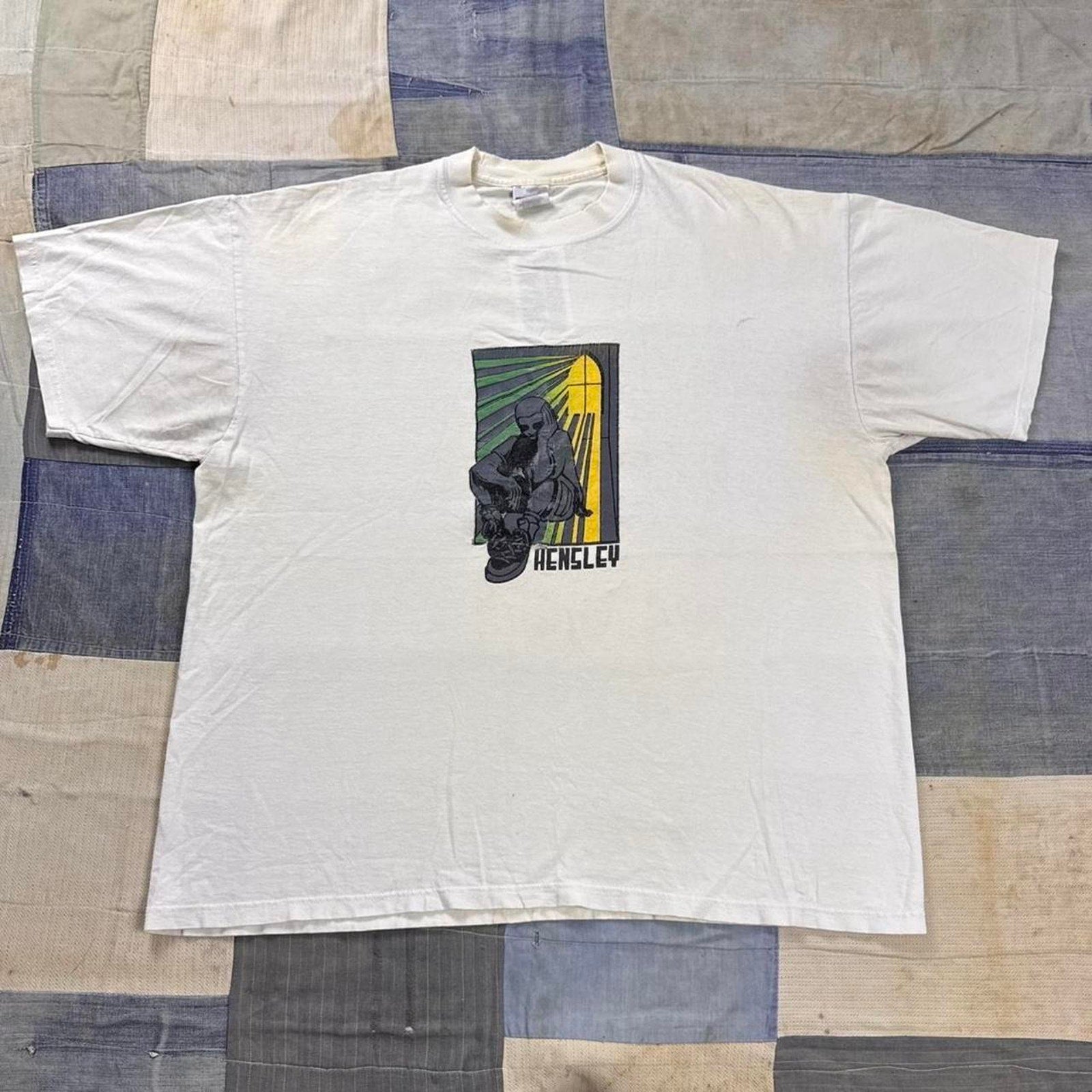 Vintage Hensley Graphic T-Shirt 90s Y2K Skate Streetwear Art Tee Jerzees XL