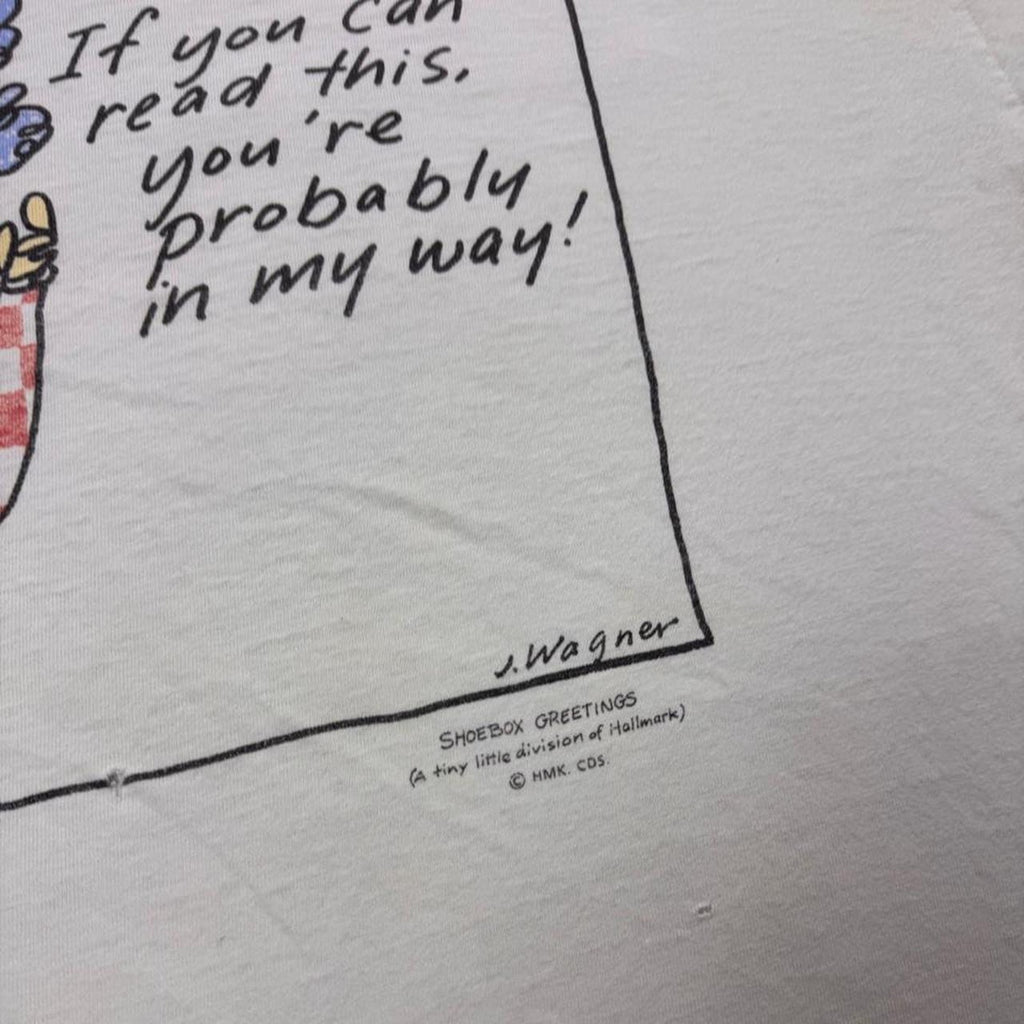 1990s Shoebox Greetings “Probably in My Way” Cartoon Tee | Large
