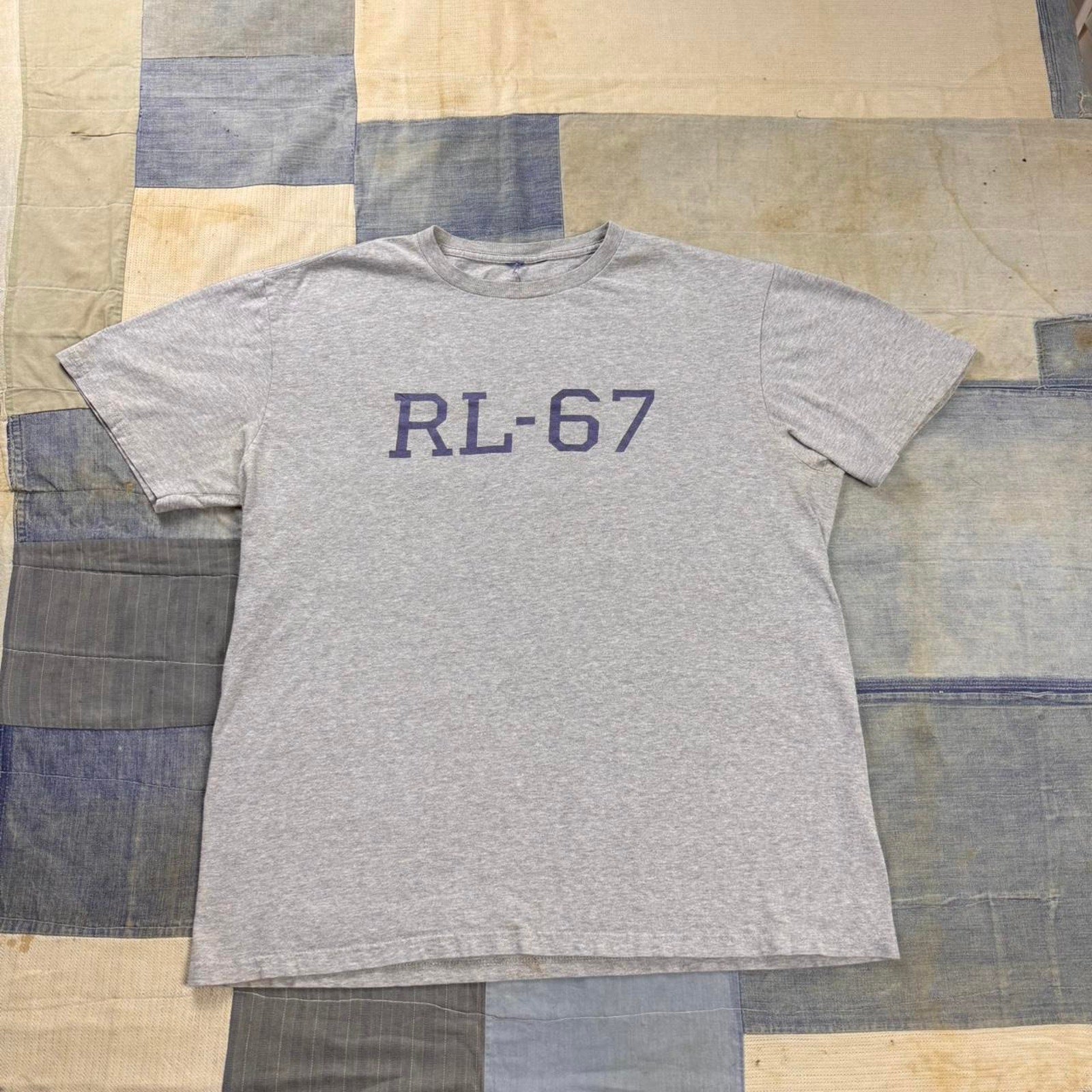 1990s Classic Ralph Lauren grey RL-67 tee | medium