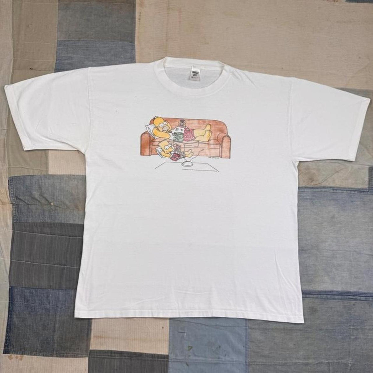 1998 The Simpsons Homer Bart Couch Potato Tee | XL