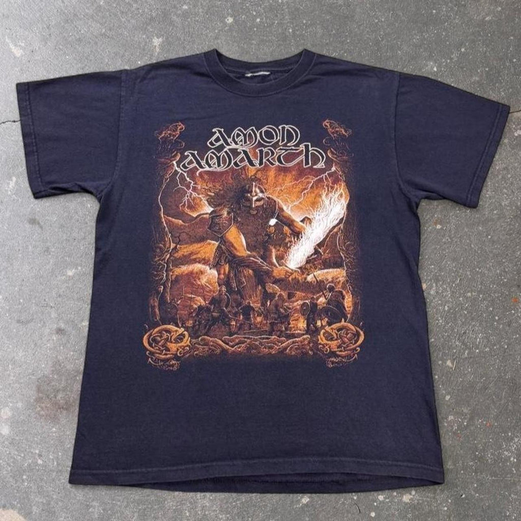 2000s Amon Amarth “Fate of Norns” era band tee | small