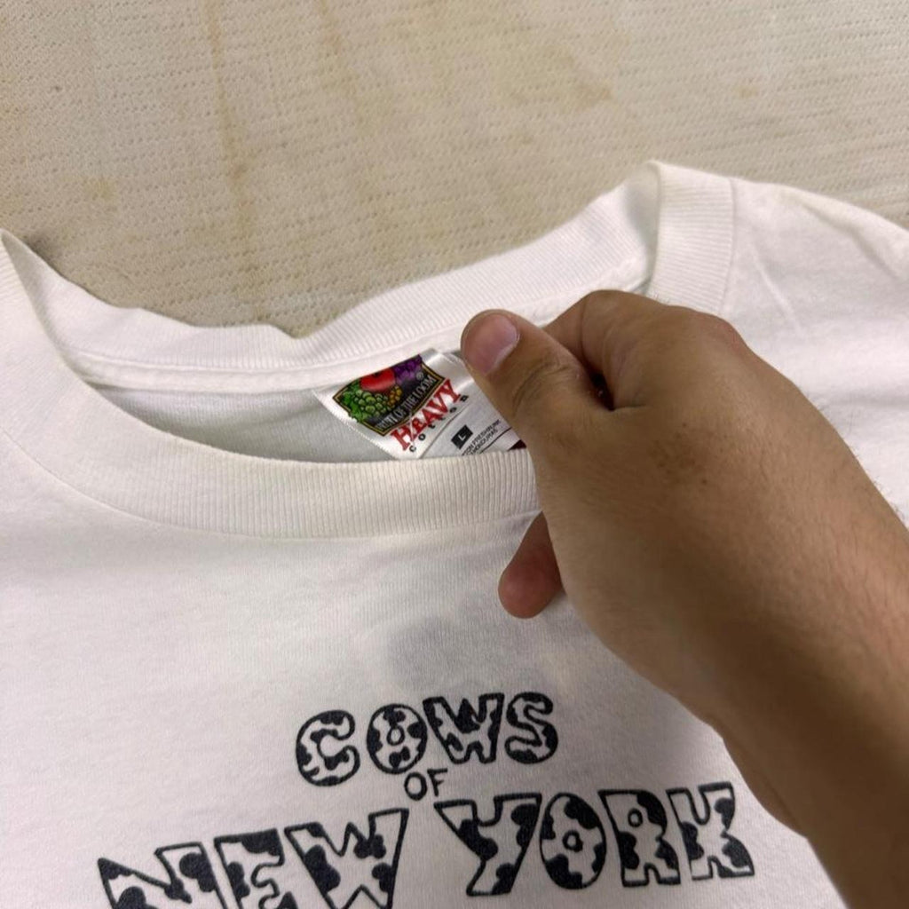 1996 “Cows of New York” Steve Phillips Cartoon Tee | Large