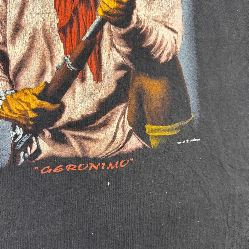 1990s Geronimo Native American Portrait Graphic Tee | Large
