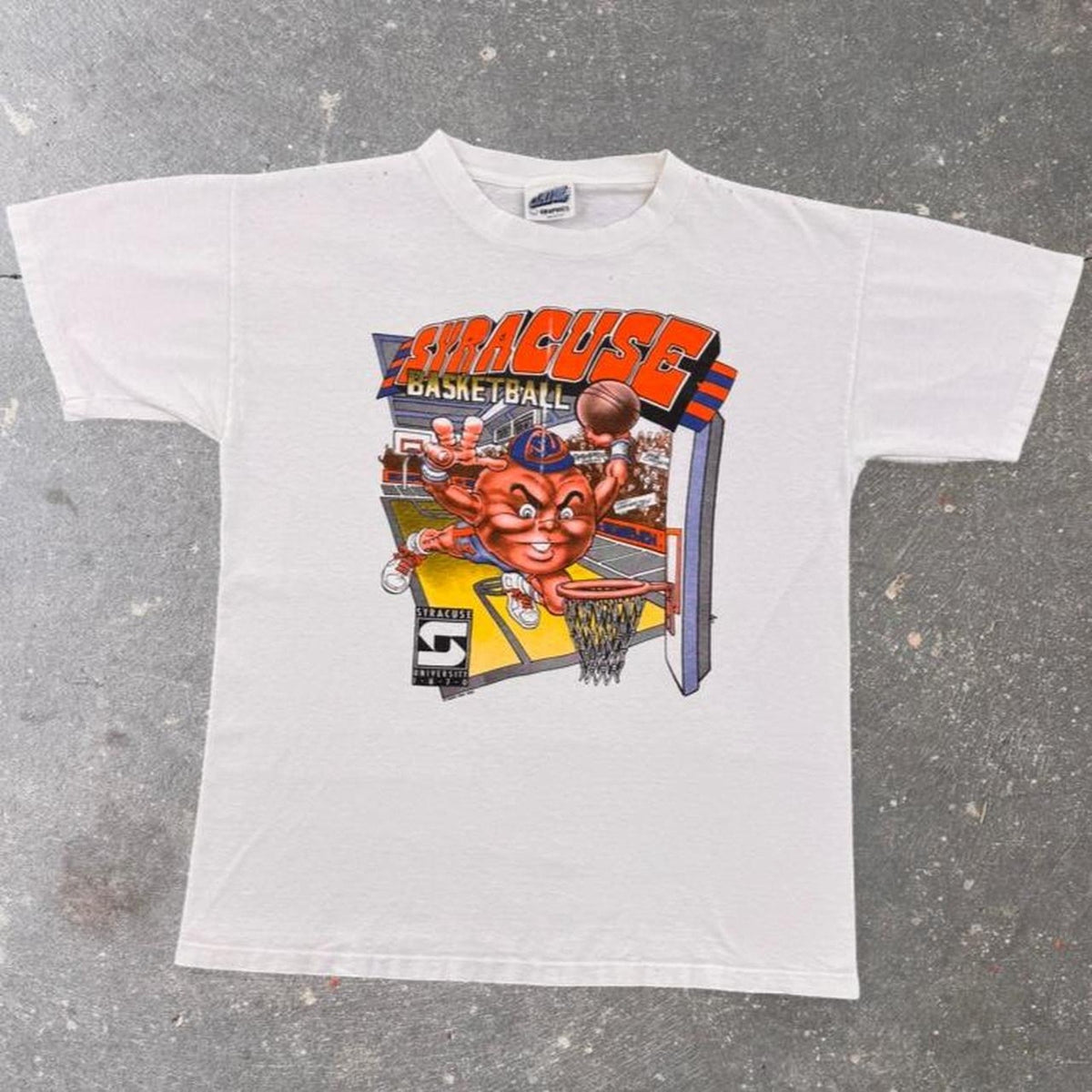 1989 Syracuse Orangemen Basketball Mascot Graphic Tee | Large