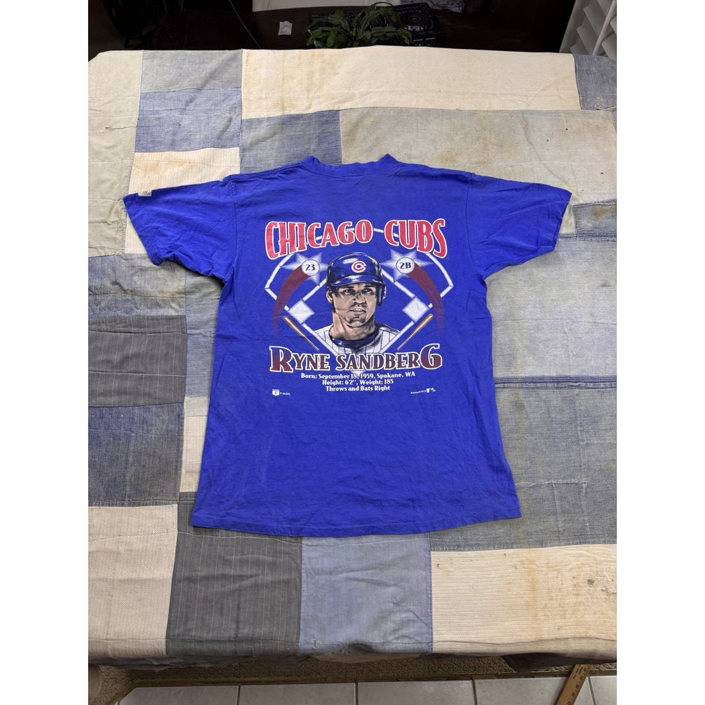 Vintage Nutmeg Mills Chicago Cubs Ryne Sandberg MLB T Shirt XL Made USA 90s
