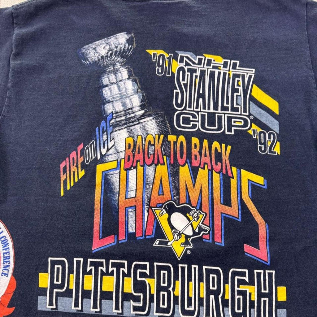 1992 Pittsburgh Penguins Back-to-Back Stanley Cup Champions Tee | Medium