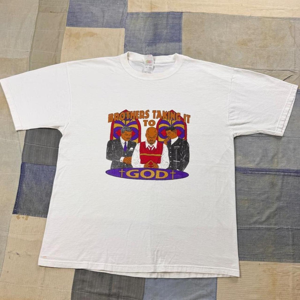 1990s Brothers Taking It To God Religious Graphic Tee | XL