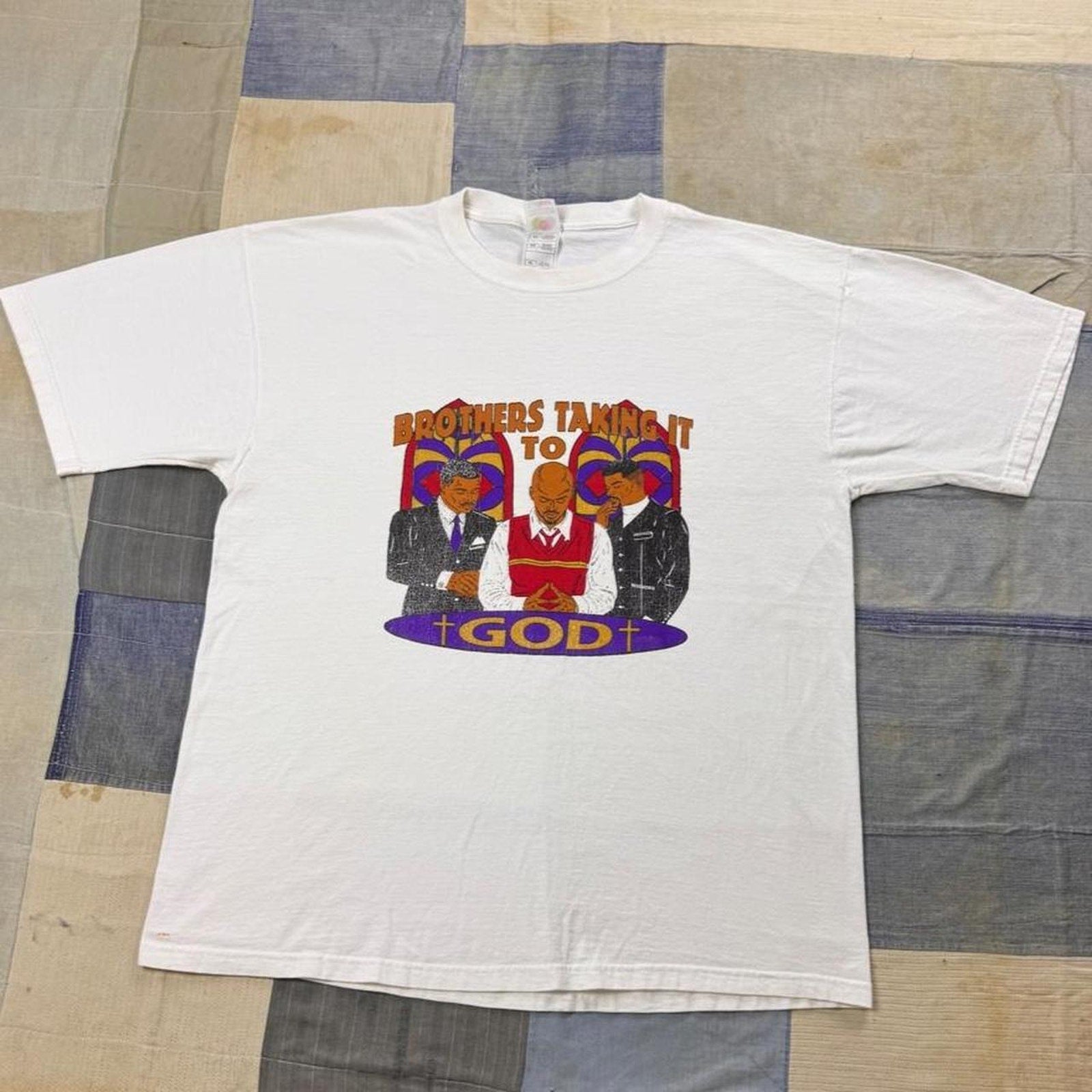 1990s Brothers Taking It To God Religious Graphic Tee | XL