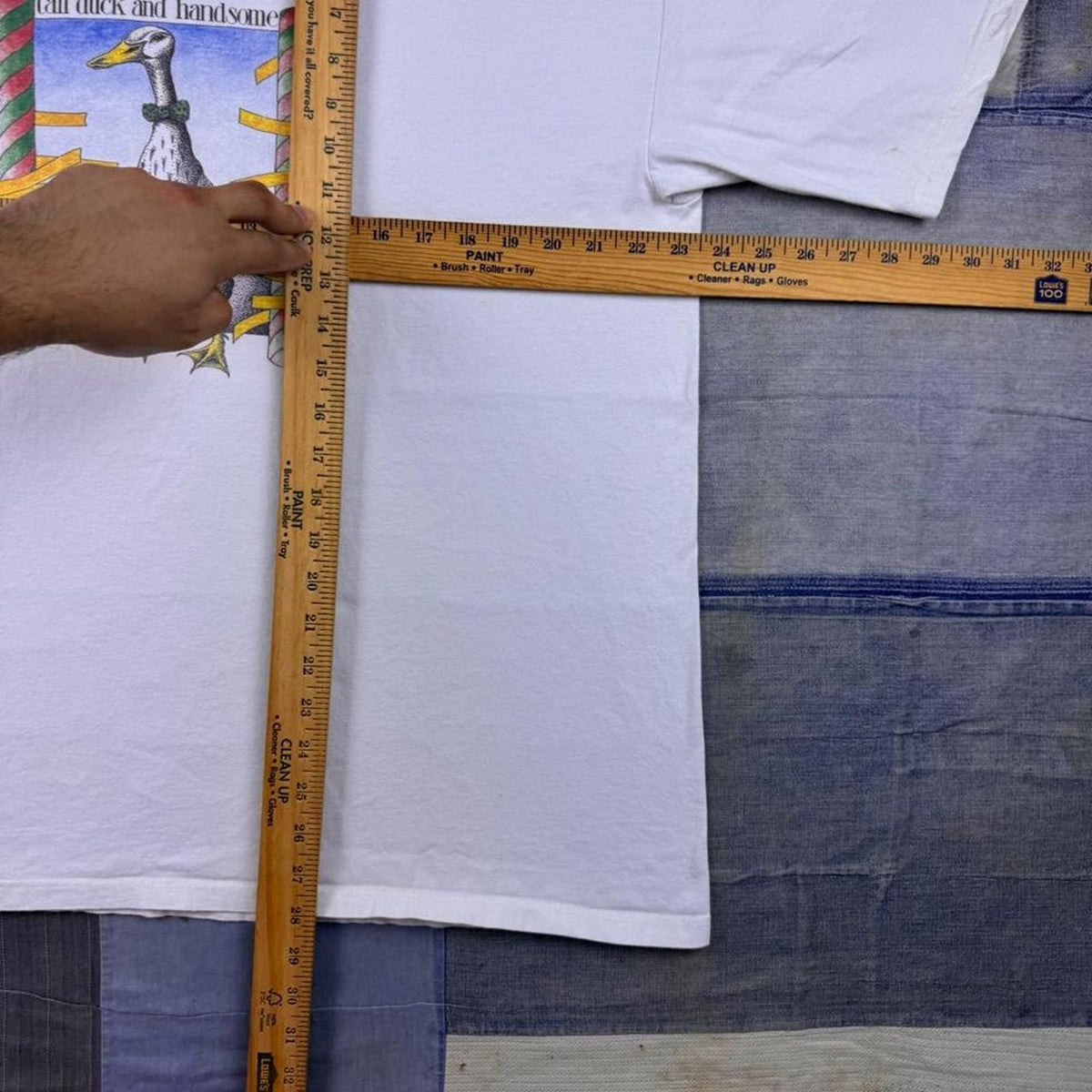 1990s Simon Drew Tall Duck and Handsome White Animal Graphic Tee | XL