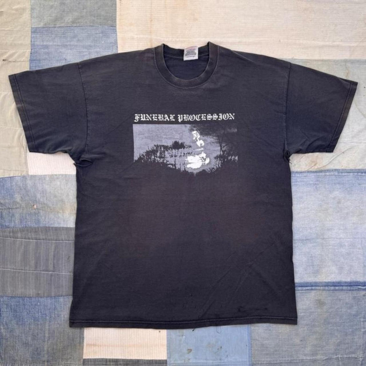 2000s Funeral Procession Total Black Metal Double Sided Band Tee | Extra Large