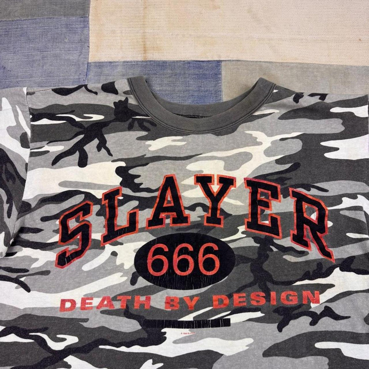 1999 Slayer 666 Death By Design Camo All Over Print Tee | Extra Large