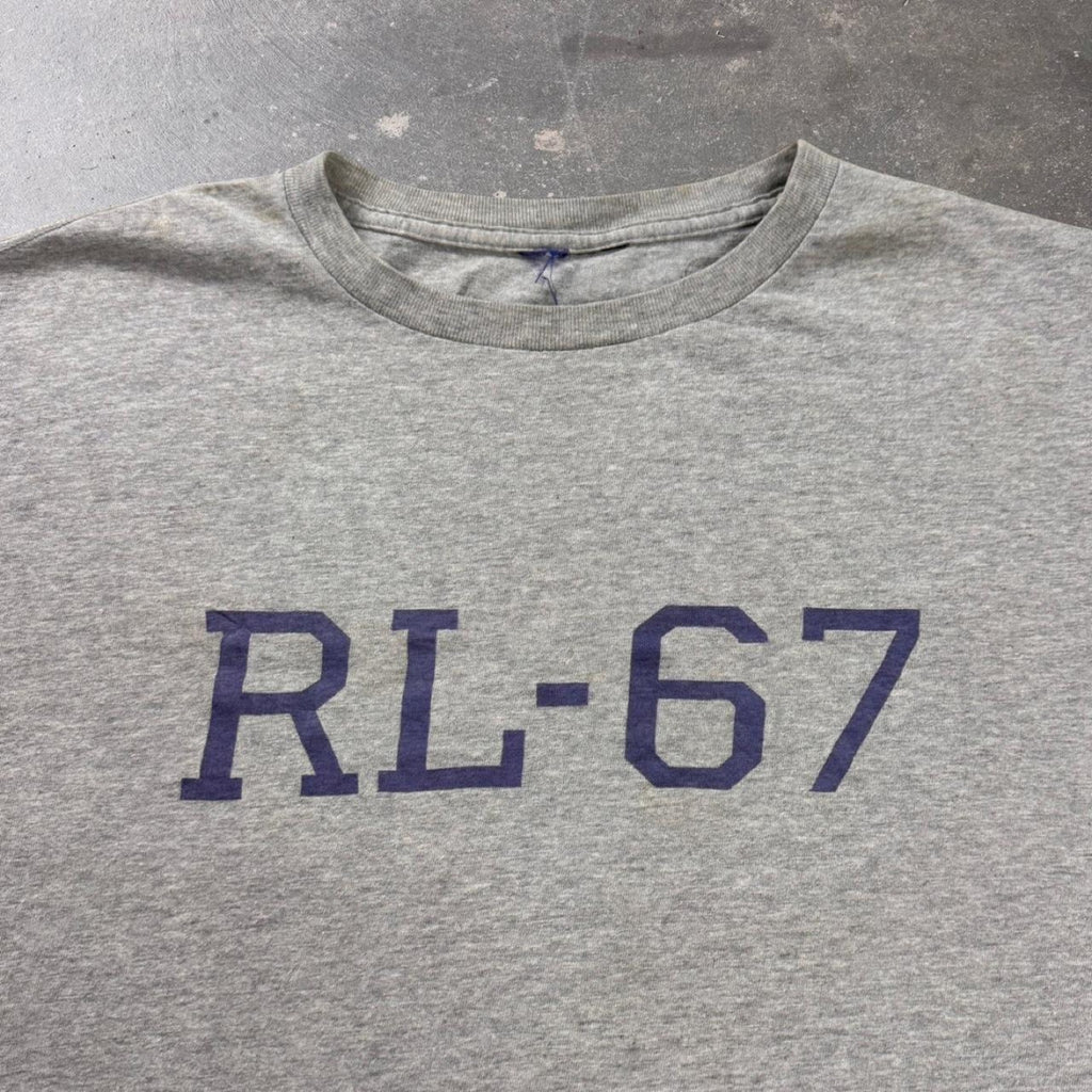 1990s Classic Ralph Lauren grey RL-67 tee | medium