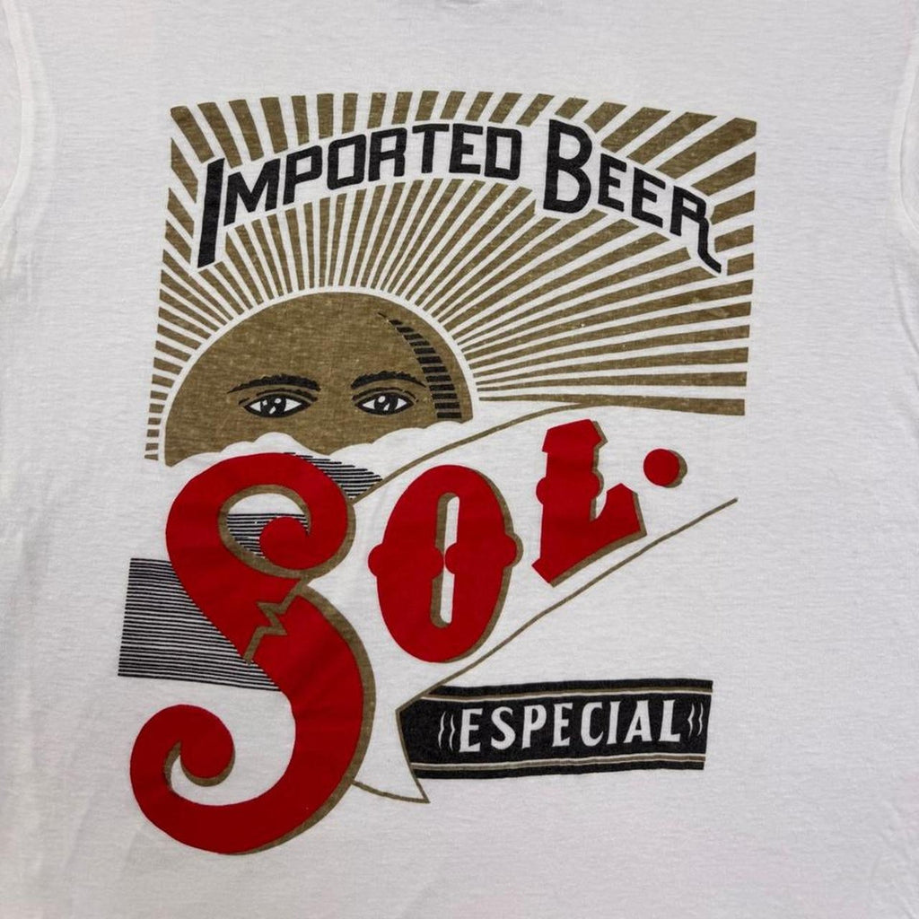 1990s Sol Especial Imported Beer Graphic Tee White Single Stitch | Medium