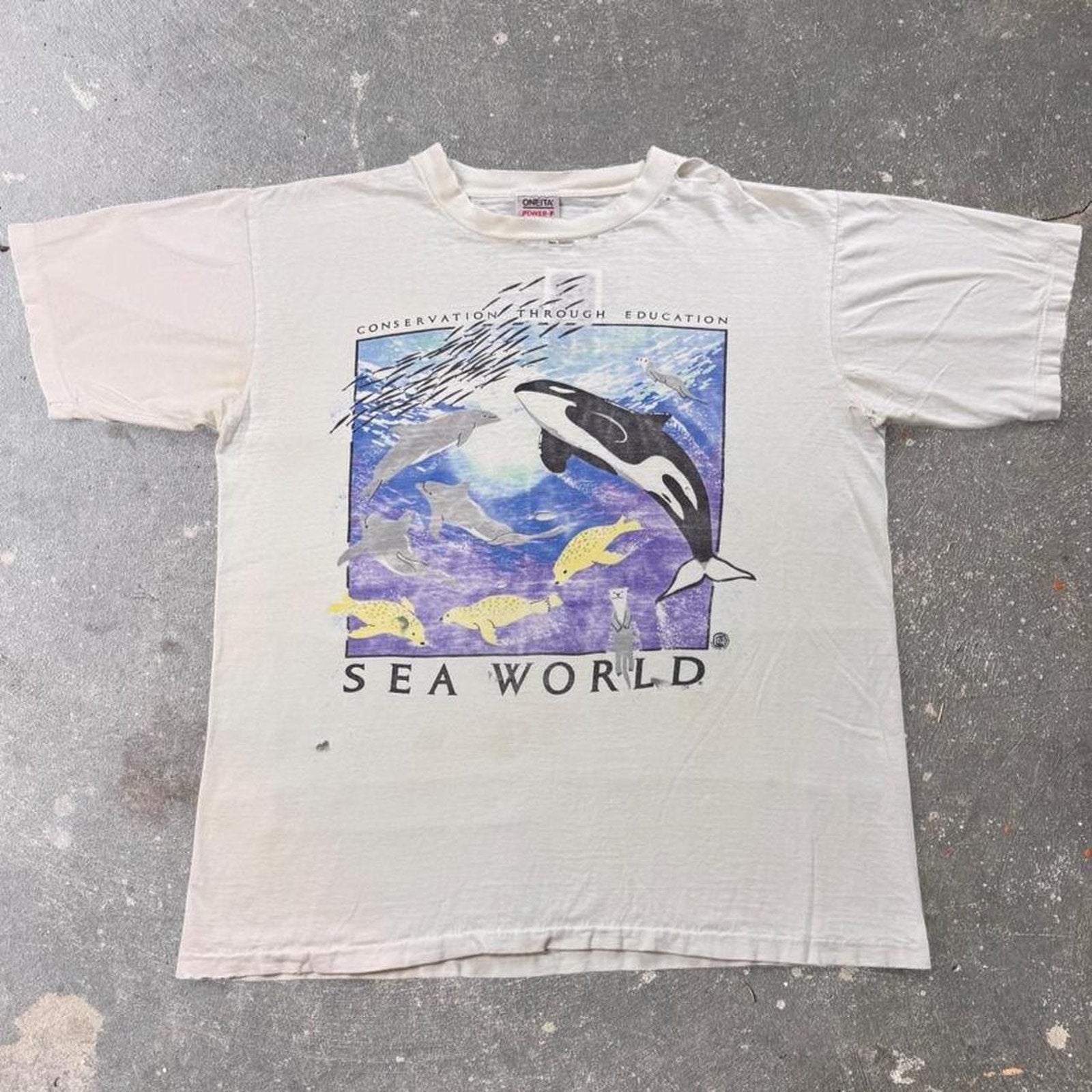 1990s SeaWorld Orca Conservation Graphic Tee | XL