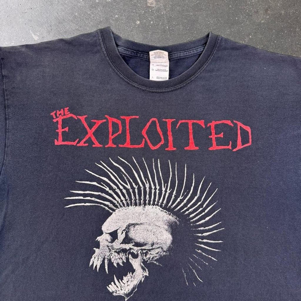 2000s The Exploited Beat the Bastards Punk Band Skull Tee | Large