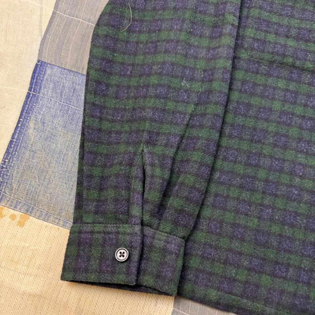 1990s Old Navy Clothing Co. Plaid Wool Blend Zip Womens Jacket | Large