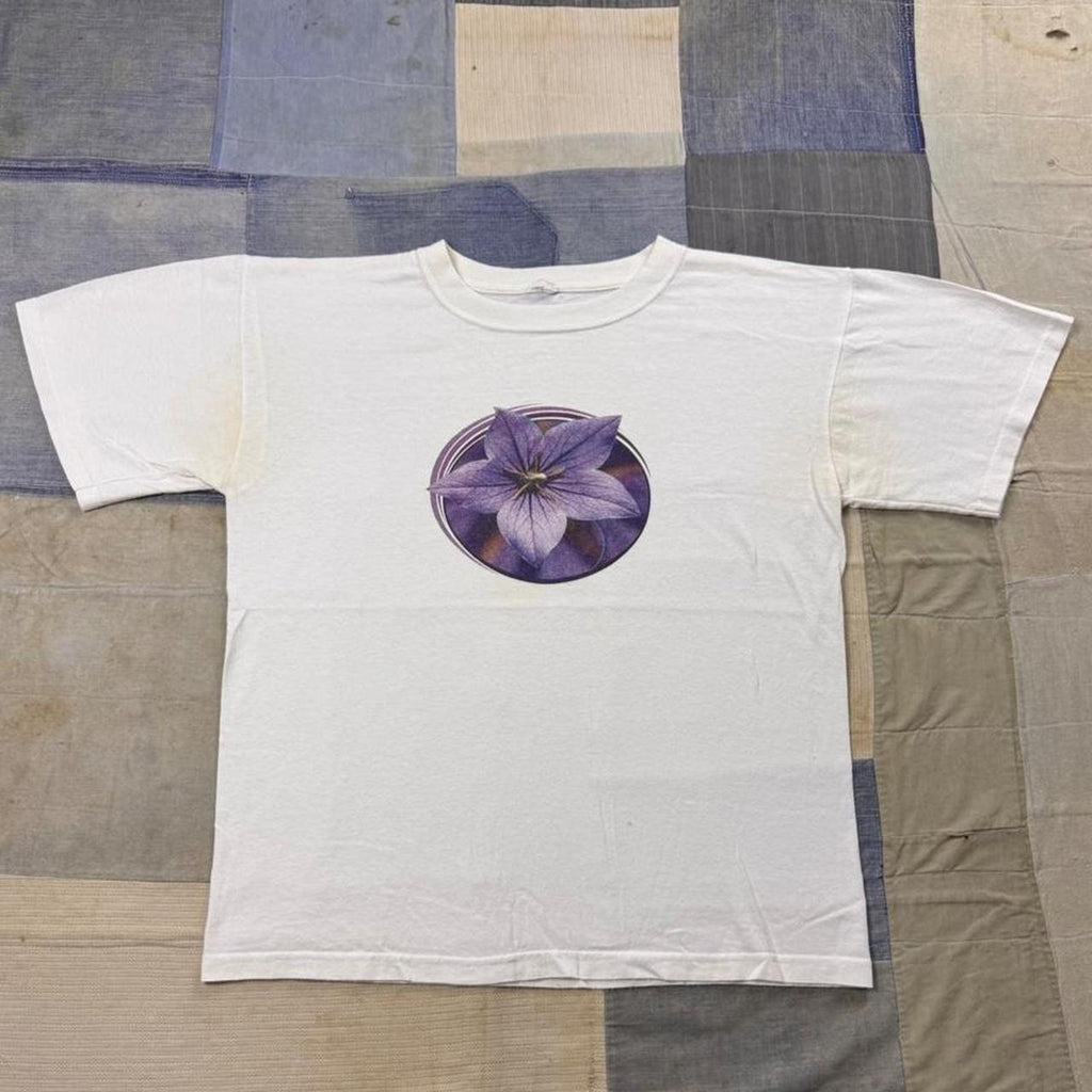 1990s Purple Flower Graphic Tee | Large
