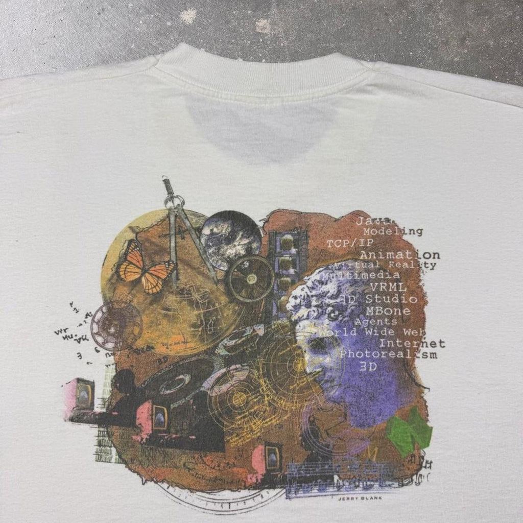 1990s New Riders Computer Tech Art Graphic Tee Made in USA | XL