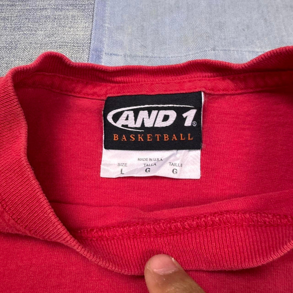 1990s Women’s Red vintage AND1 basketball tee | medium