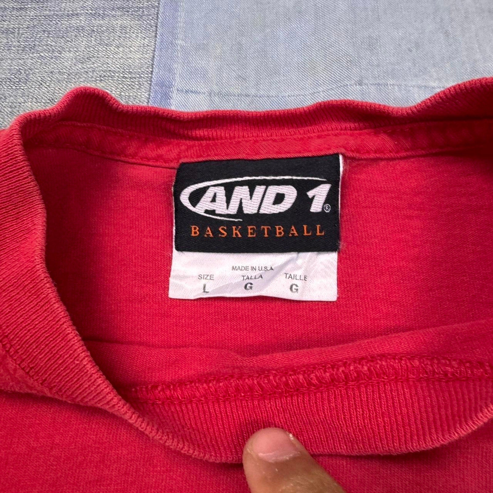 1990s Women’s Red vintage AND1 basketball tee | medium