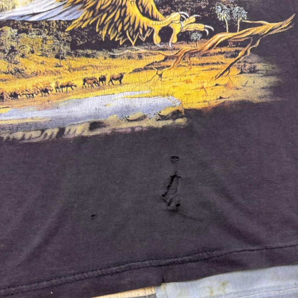1990s The Eagle Human Eye Nature Graphic Tee | Large