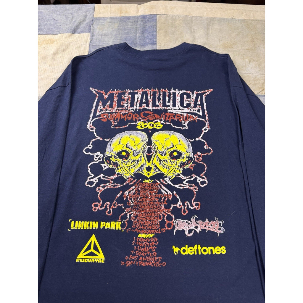 Metallica Summer Sanitarium 2003 Tour Long Sleeve Shirt Linkin Park 2XL Y2K