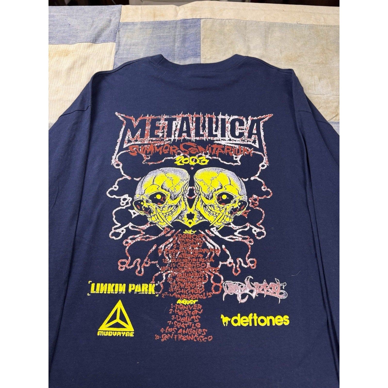 Metallica Summer Sanitarium 2003 Tour Long Sleeve Shirt Linkin Park 2XL Y2K