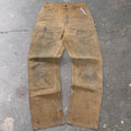 1990s Carhartt USA Brown Duck Double Knee Carpenter Pants Distressed | 29x31