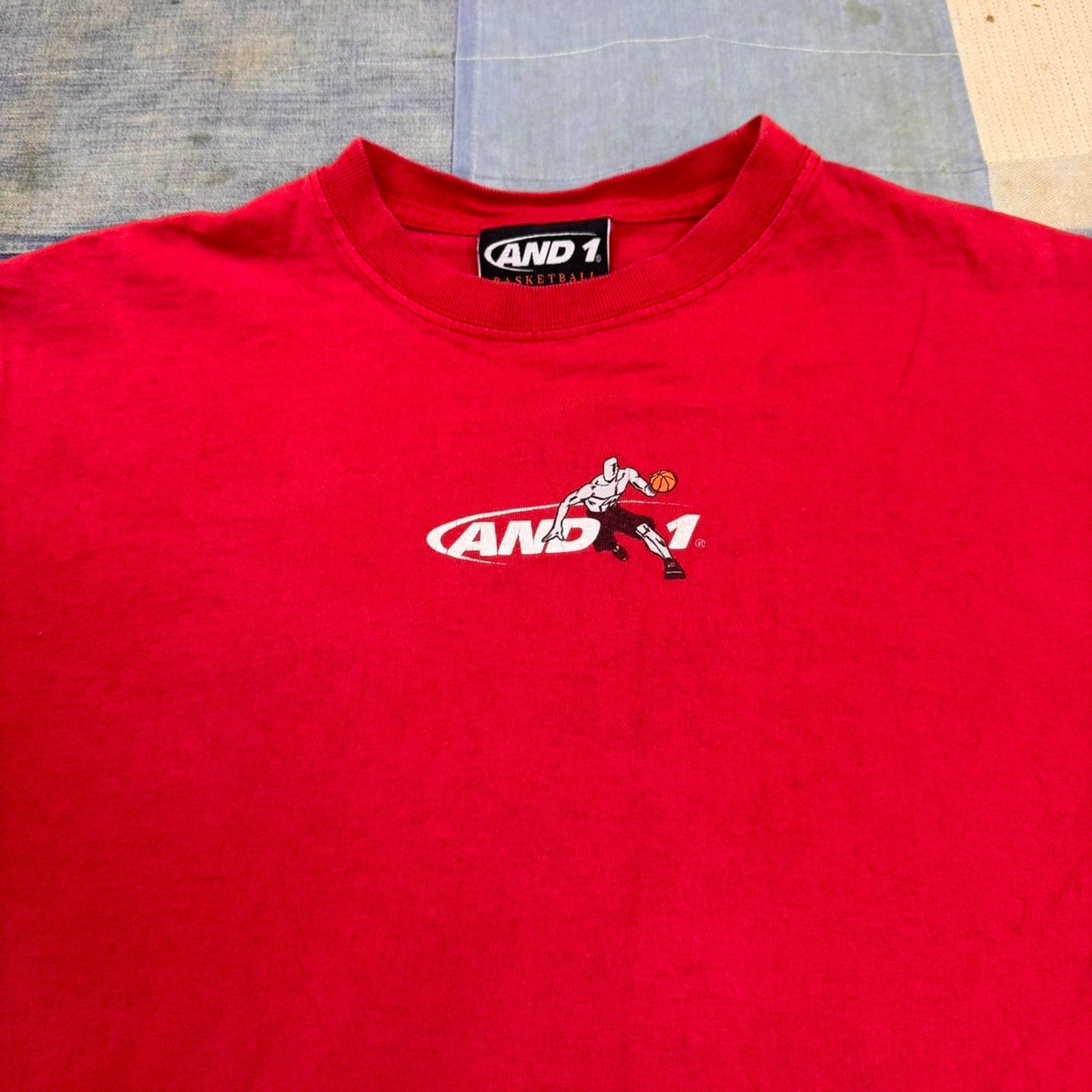 1990s Women’s Red vintage AND1 basketball tee | medium