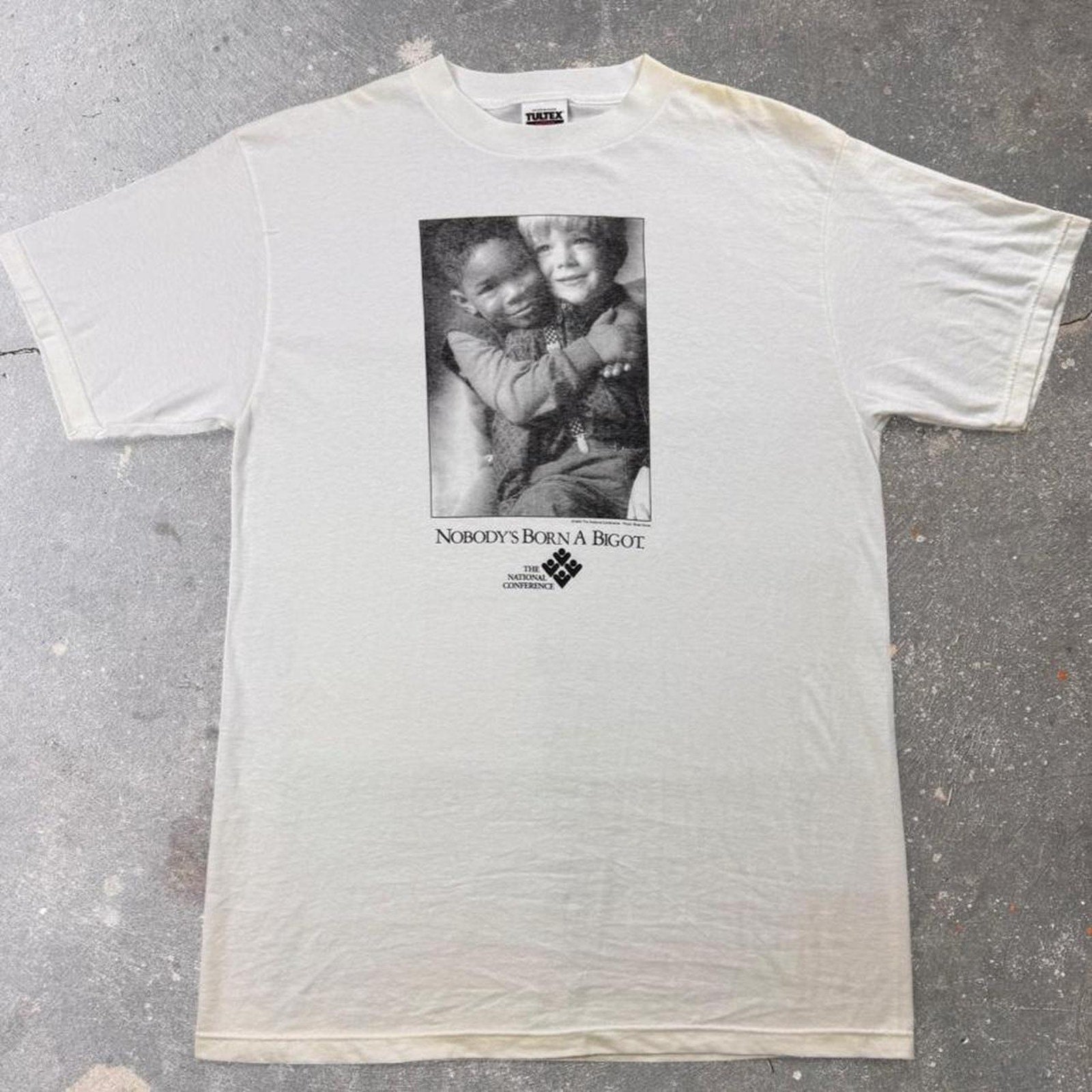 1990 “Nobody’s Born a Bigot” National Conference Tee | Large