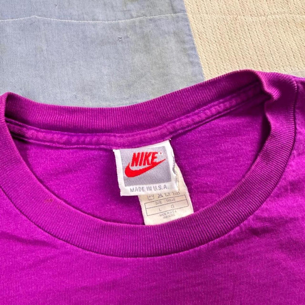 1990s Nike Running Neon Graphic Tee | Large