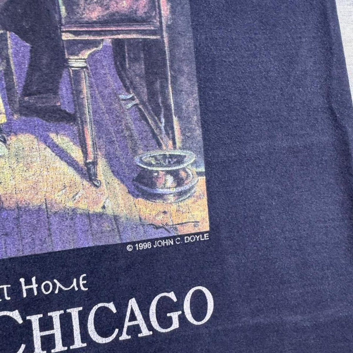 1998 Sweet Home Blue Chicago Fat Cats John C. Doyle Art Tee | Medium
